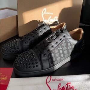 Christian Louboutin Black Studded Sneakers